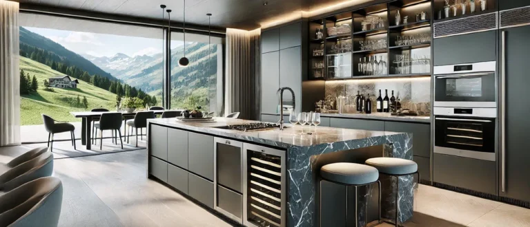 Rénovation de chalet de Cuisine Marbre & élégancet par AtoutRenov-annecy.fr